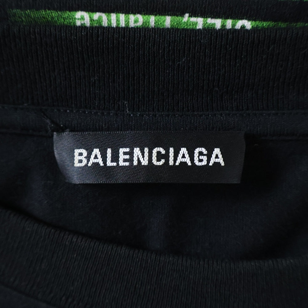 BALENCIAGA(バレンシアガ) 19SS Speed Hunters Tee スピードハンターズプリント オーバーサイズ半袖Tシャツ 556133 TCV38 ブラック