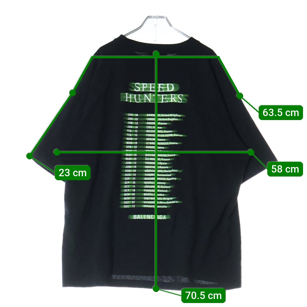 BALENCIAGA(バレンシアガ) 19SS Speed Hunters Tee スピードハンターズプリント オーバーサイズ半袖Tシャツ 556133 TCV38 ブラック