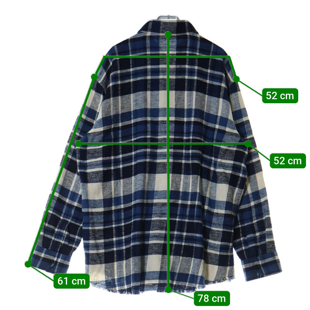 CELINE(セリーヌ) 24SS OVERSIZED SHIRT IN CHECKED COTTON オーバーサイズ チェック コットン 長袖シャツ ブルー 2C59A366X.01NQ