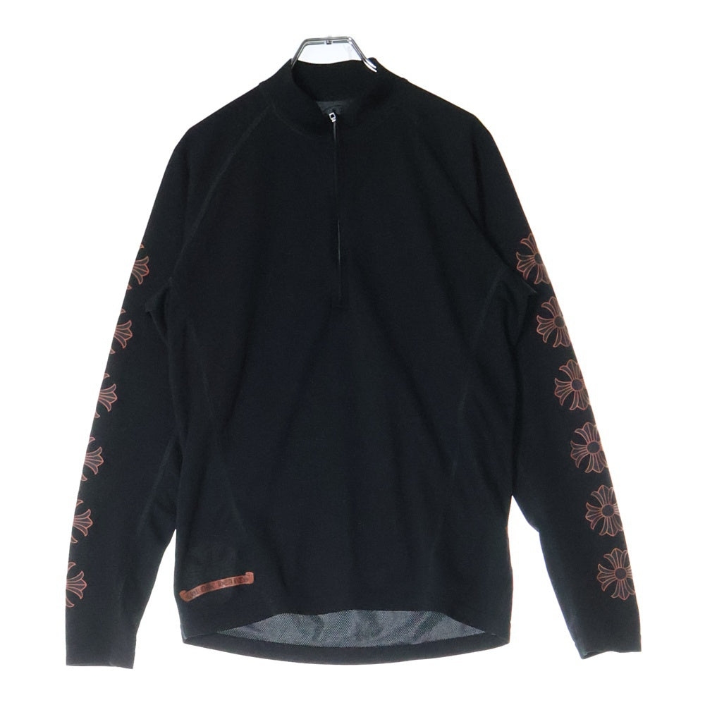 CHROME HEARTS(クロムハーツ) LS Rash Guard 袖CHプラスプリント 長袖ラッシュガード カットソー ブラック