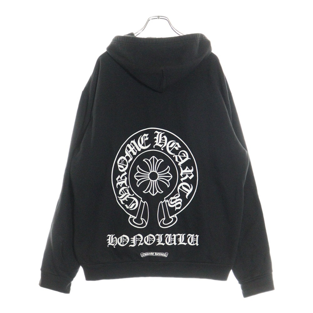 CHROME HEARTS(クロムハーツ) SWTSHRT HD ZIP ホノルル限定 ホースシュー バックプリント ジップアップパーカー ブラック