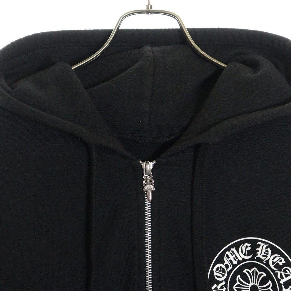CHROME HEARTS(クロムハーツ) SWTSHRT HD ZIP ホノルル限定 ホースシュー バックプリント ジップアップパーカー ブラック