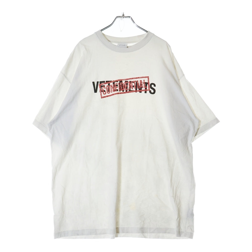 VETEMENTS(ヴェトモン) コンフィデンシャル ロゴ クルーネック 半袖Tシャツ UA53TR460W ホワイト