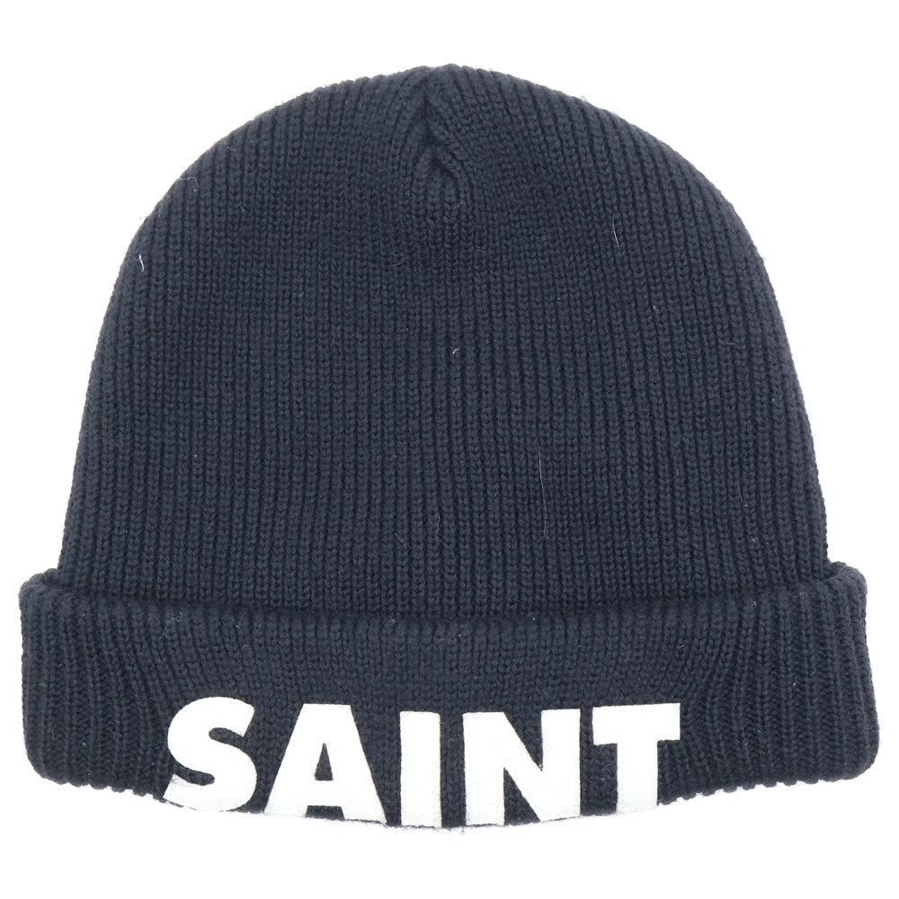 SAINT MICHAEL(セントマイケル) 23AW KNIT CAP SAINT SM-A23-0000-050 ブランドロゴニットキャップ ニット帽 ブラック