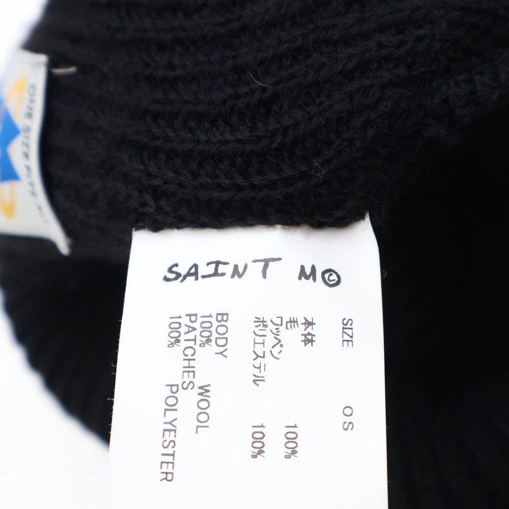 SAINT MICHAEL(セントマイケル) 23AW KNIT CAP SAINT SM-A23-0000-050 ブランドロゴニットキャップ ニット帽 ブラック