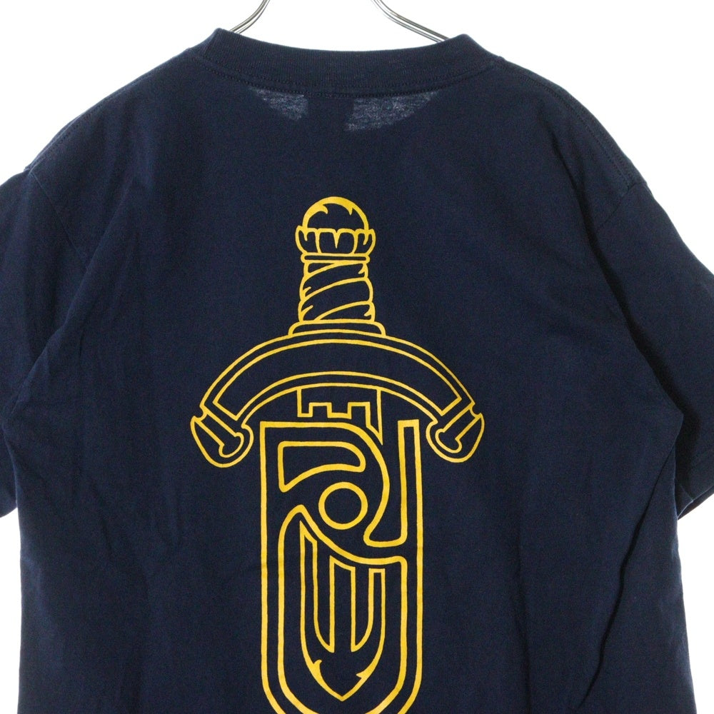 CHROME HEARTS(クロムハーツ) OLD × UNITED ARROWS MADE IN USA POCKET TEE ユナイデッドアローズ バックロゴプリント 半袖Tシャツ カットソー ネイビー 藍染め