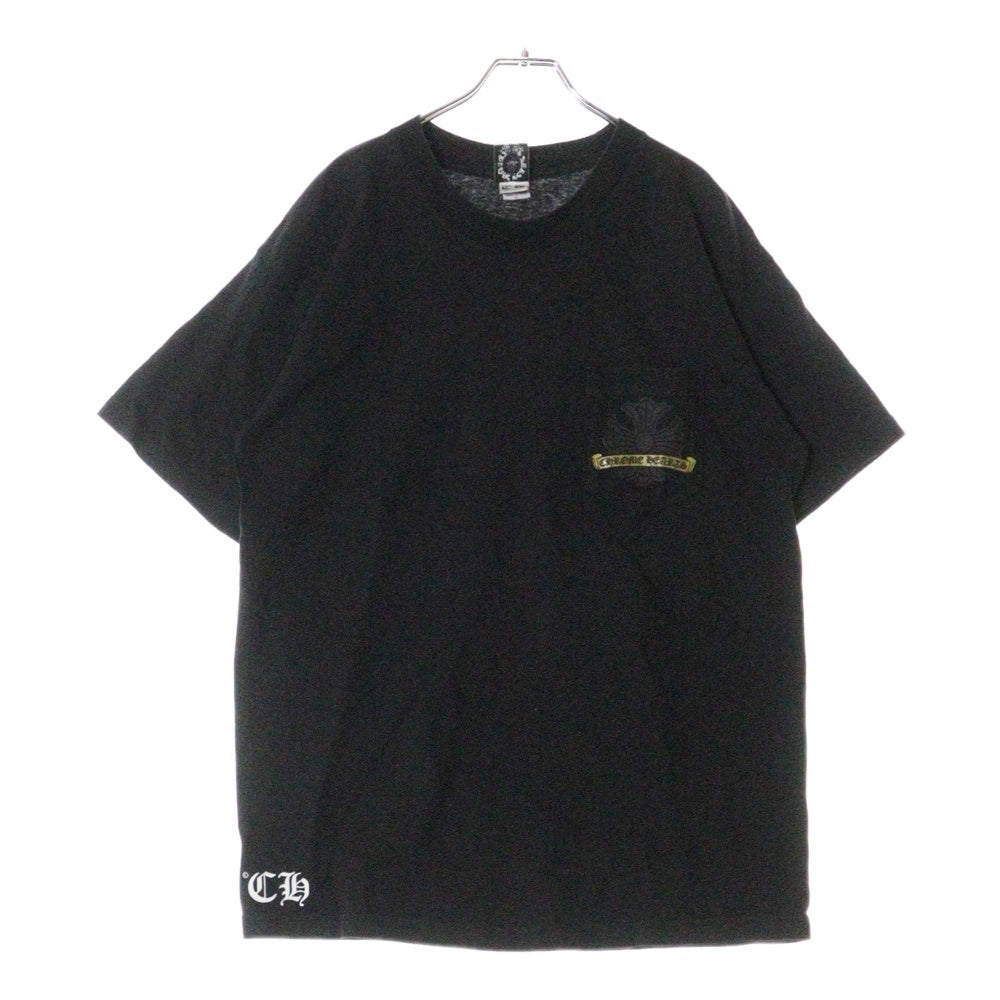 CHROME HEARTS(クロムハーツ) OLD CH PLS S/S TEE オールド CHプラスプリント半袖カットソー 半袖Tシャツ バックホースシュープリント ブラック