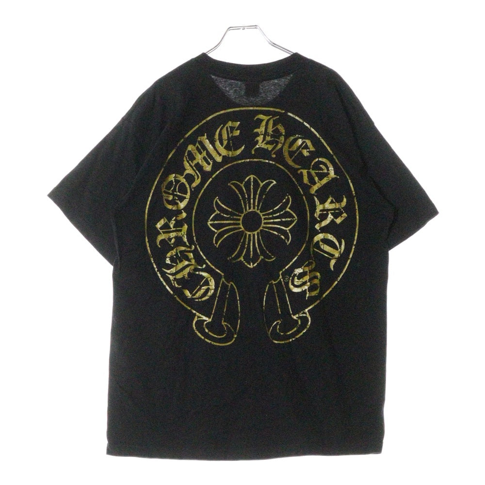 CHROME HEARTS(クロムハーツ) OLD CH PLS S/S TEE オールド CHプラスプリント半袖カットソー 半袖Tシャツ バックホースシュープリント ブラック