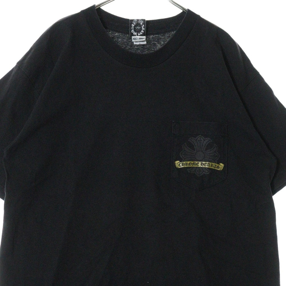 CHROME HEARTS(クロムハーツ) OLD CH PLS S/S TEE オールド CHプラスプリント半袖カットソー 半袖Tシャツ バックホースシュープリント ブラック