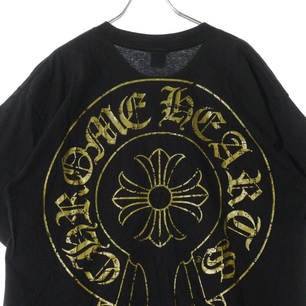 CHROME HEARTS(クロムハーツ) OLD CH PLS S/S TEE オールド CHプラスプリント半袖カットソー 半袖Tシャツ バックホースシュープリント ブラック