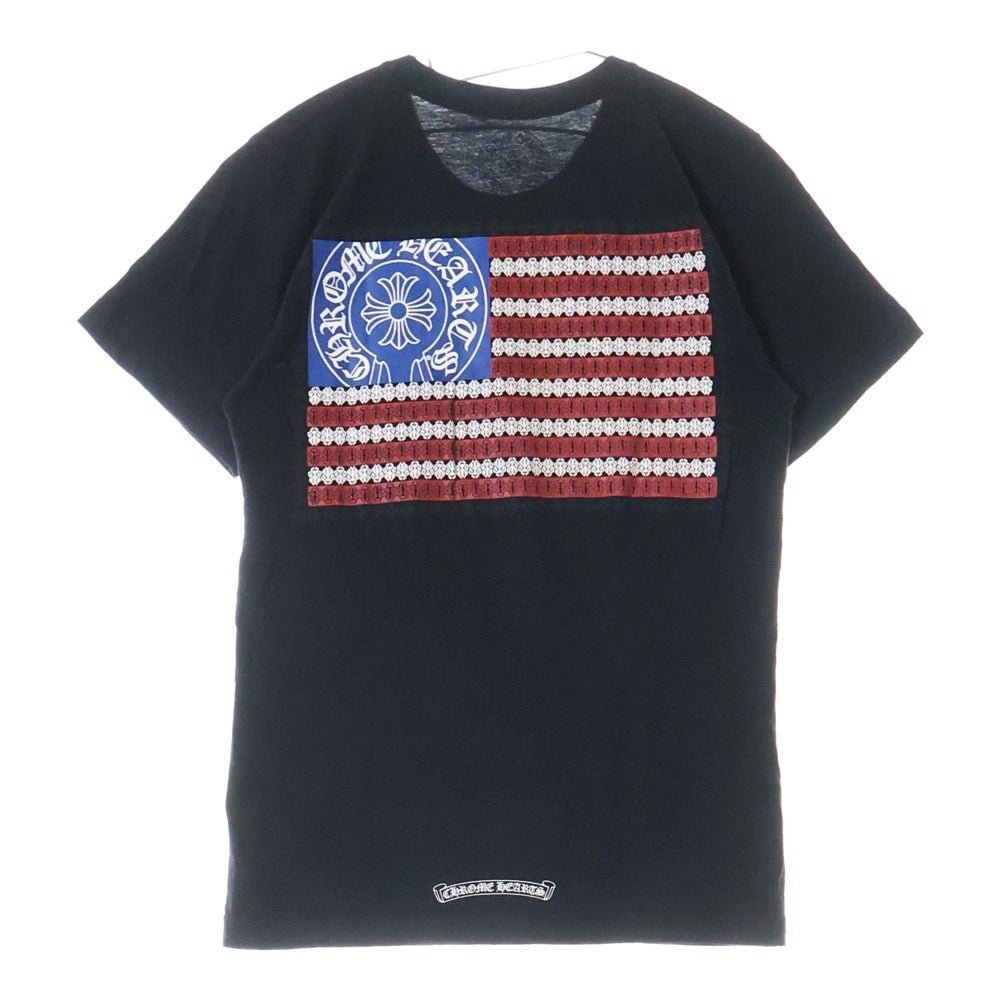 CHROME HEARTS(クロムハーツ) AMERICAN FLAG DAGGR アメリカンフラッグダガー プリント半袖Tシャツ ブラック