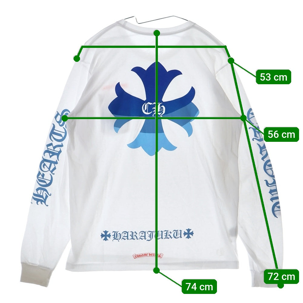 CHROME HEARTS(クロムハーツ) CH L S LTD 原宿限定 バックCHクロスプリント長袖カットソー ロンT ホワイト