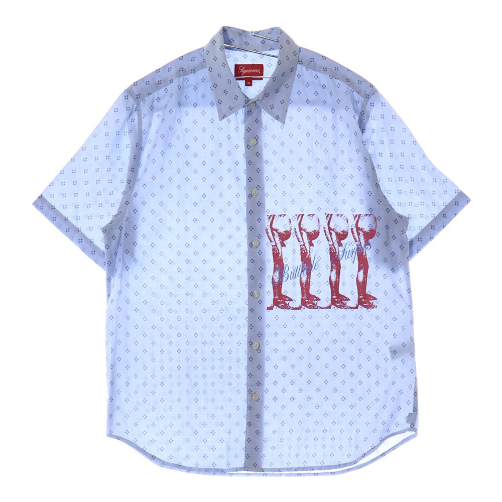 SUPREME(シュプリーム) 21SS Butthole Surfer S/S 総柄 バットホール サーファーズ 半袖シャツ ブルー