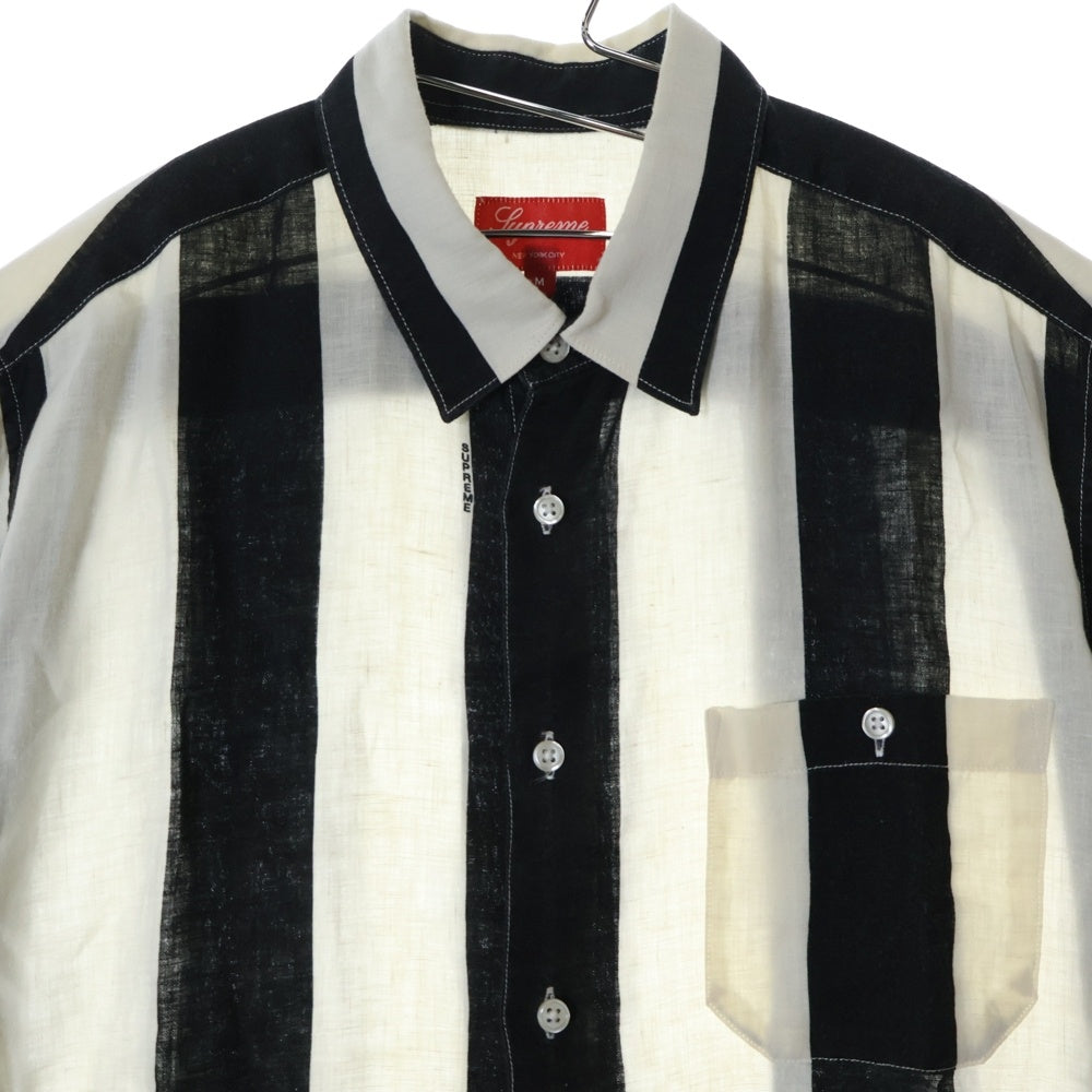 SUPREME(シュプリーム) 18SS Wide Stripe Shirt ワイド ストライプ 半袖 シャツ ホワイト