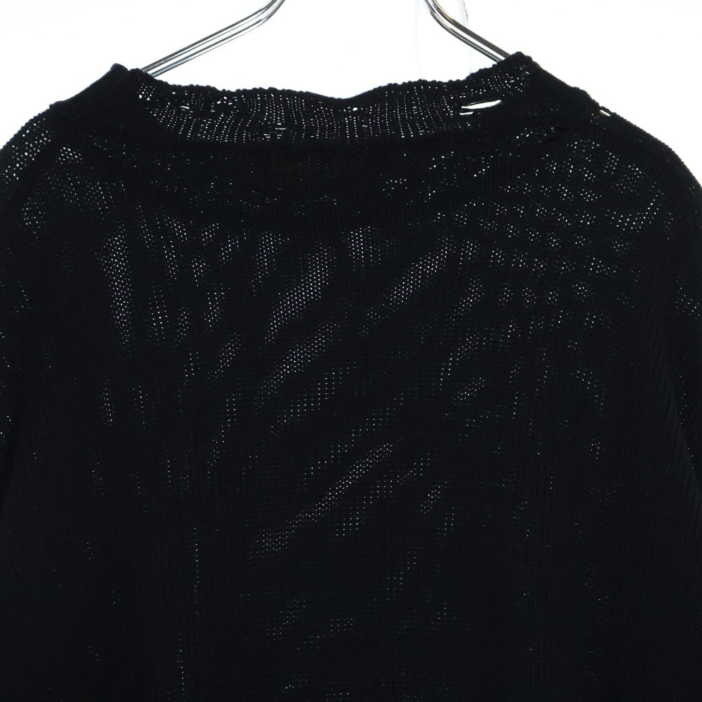 MARNI(マルニ) CREW NECK L/S SWEATER コットン ダメージ クルーネック ニットセーター ブラック GCMG0210A0