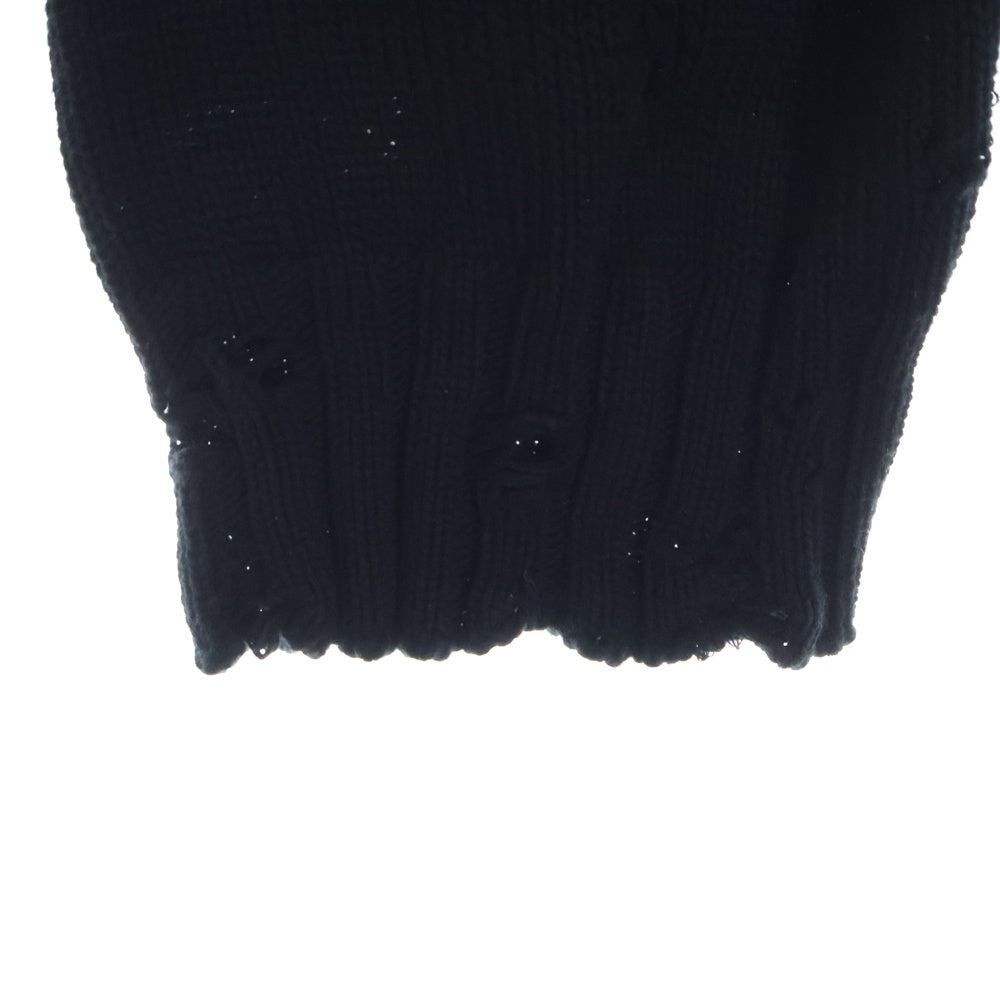 MARNI(マルニ) CREW NECK L/S SWEATER コットン ダメージ クルーネック ニットセーター ブラック GCMG0210A0