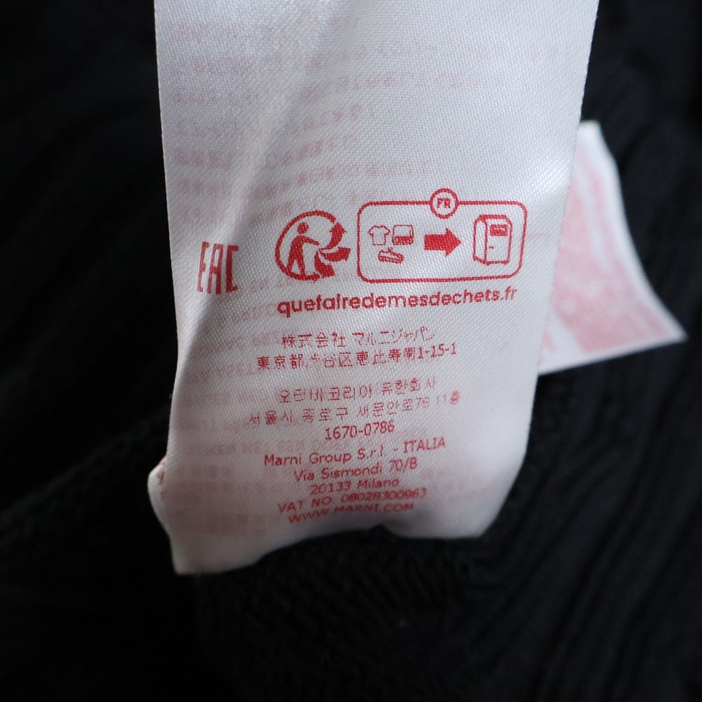 MARNI(マルニ) CREW NECK L/S SWEATER コットン ダメージ クルーネック ニットセーター ブラック GCMG0210A0