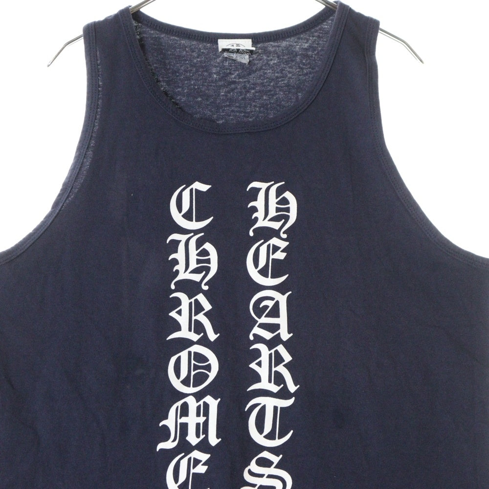 CHROME HEARTS(クロムハーツ) CH TANK TOP OLD スクリプトロゴプリントタンクトップ ネイビー