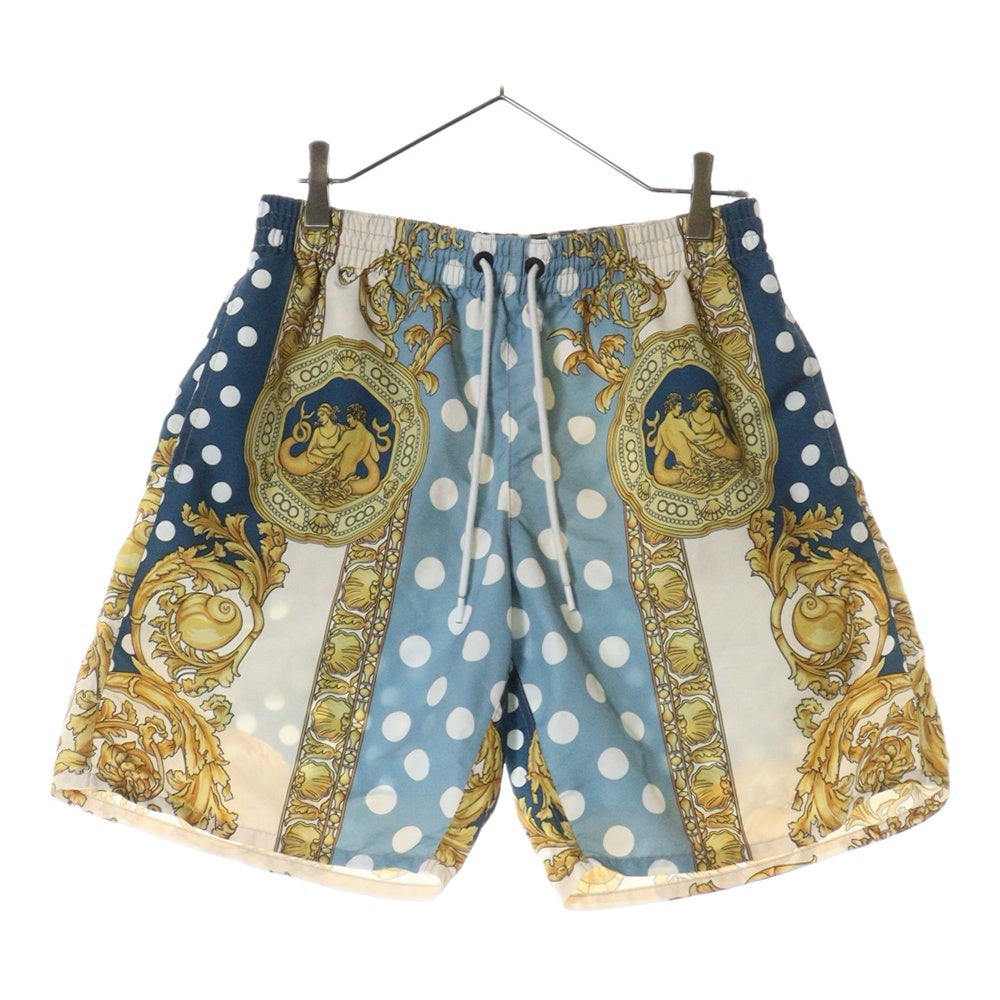 VERSACE(ヴェルサーチ) 総柄シルクショートパンツ ショーツ 1A07856 ブルー/イエロー