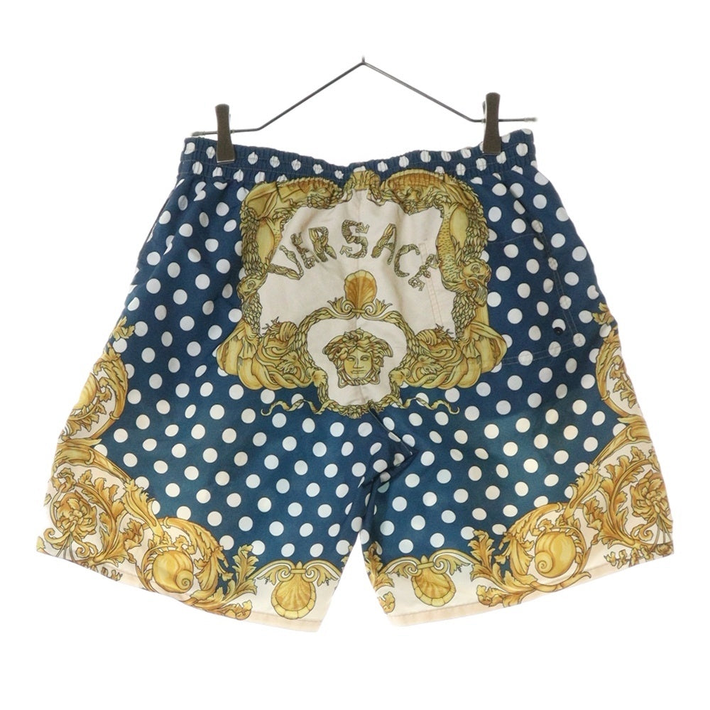 VERSACE(ヴェルサーチ) 総柄シルクショートパンツ ショーツ 1A07856 ブルー/イエロー