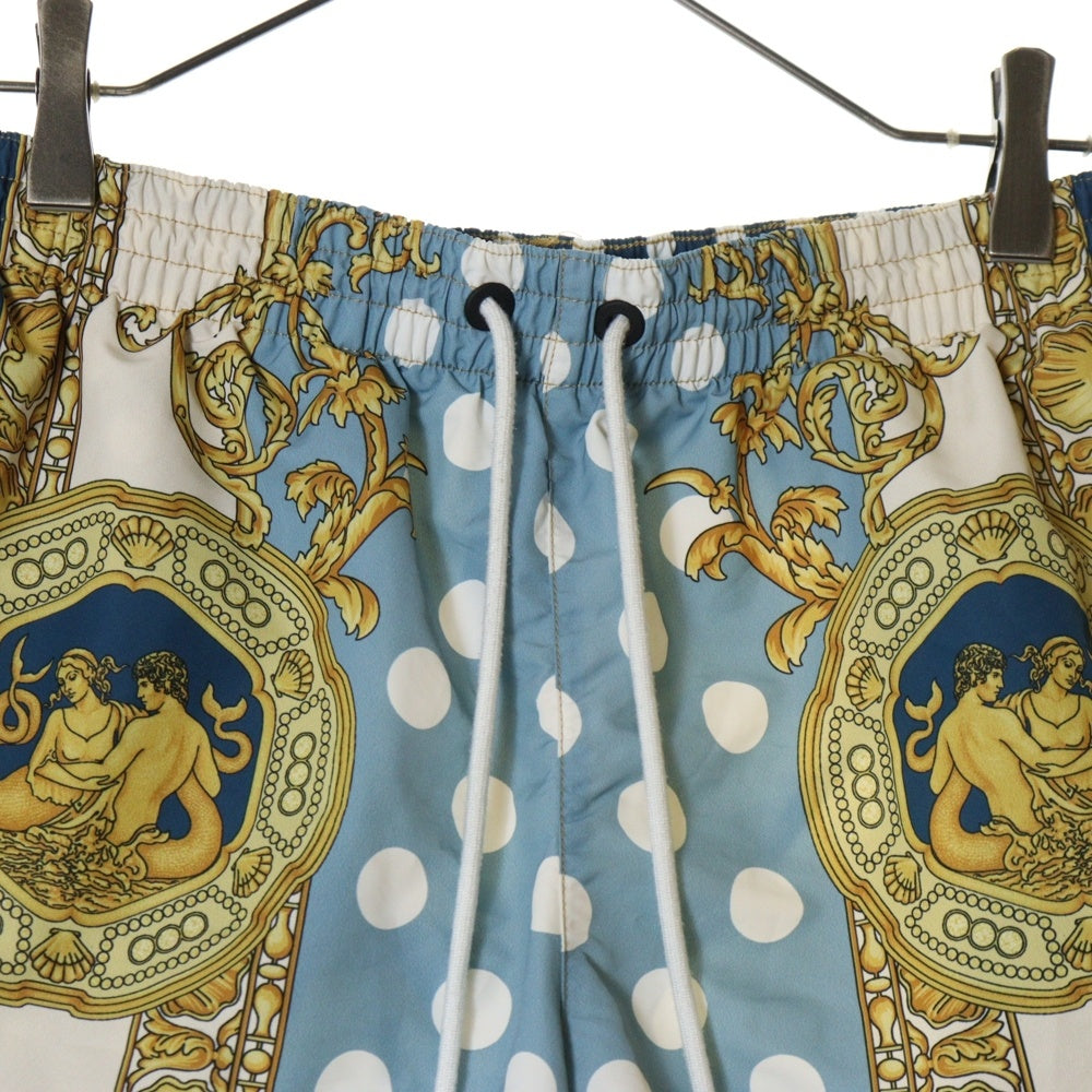 VERSACE(ヴェルサーチ) 総柄シルクショートパンツ ショーツ 1A07856 ブルー/イエロー