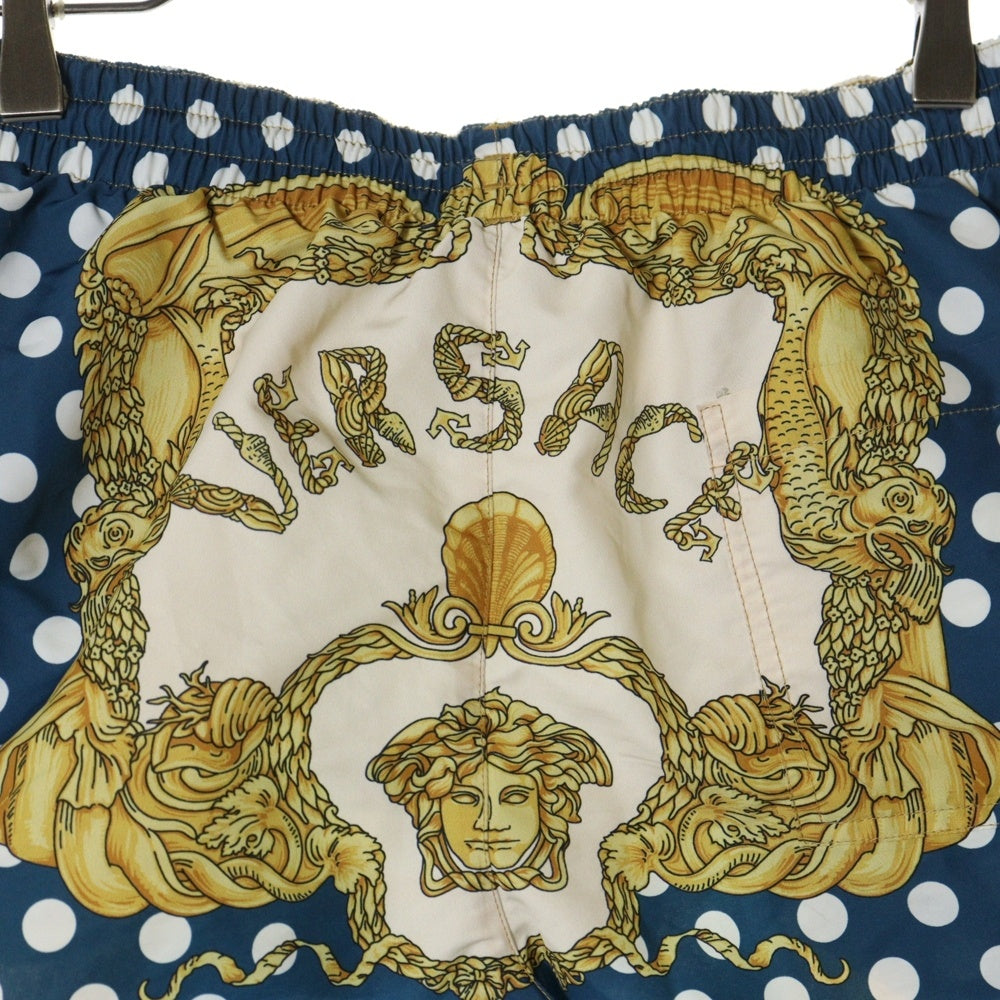VERSACE(ヴェルサーチ) 総柄シルクショートパンツ ショーツ 1A07856 ブルー/イエロー