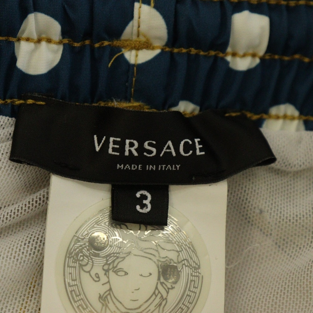VERSACE(ヴェルサーチ) 総柄シルクショートパンツ ショーツ 1A07856 ブルー/イエロー