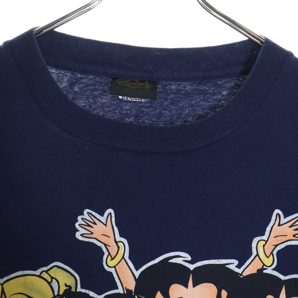 VINTAGE(ヴィンテージ) 90S BETTY BOOP SPICE GIRLS ベティ フロント プリント Tシャツ 半袖カットソー ネイビー