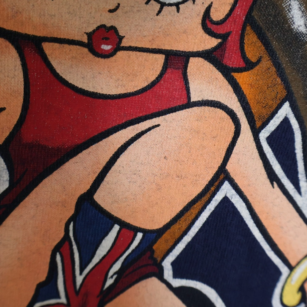 VINTAGE(ヴィンテージ) 90S BETTY BOOP SPICE GIRLS ベティ フロント プリント Tシャツ 半袖カットソー ネイビー