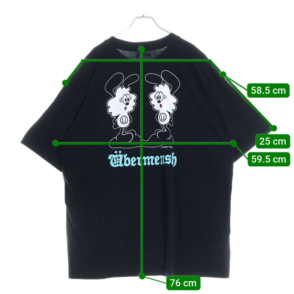 VERDY(ベルディ) ×G-DRAGON UBERMENSCH FAM VICK T-SHIRT ジードラゴン ウーバーメンシュ ファム ヴィック プリント クルーネック 半袖Tシャツ カットソー ブラック