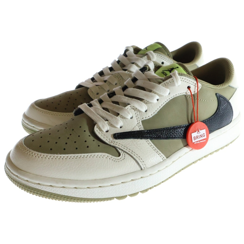 NIKE(ナイキ) ×TRAVIS SCOTT AIR JORDAN 1 LOW GOLF NRG NEUTRAL OLIVE トラヴィススコット エアジョーダン1 ロー ゴルフ ローカットスニーカー US8/26cm FZ3124-200