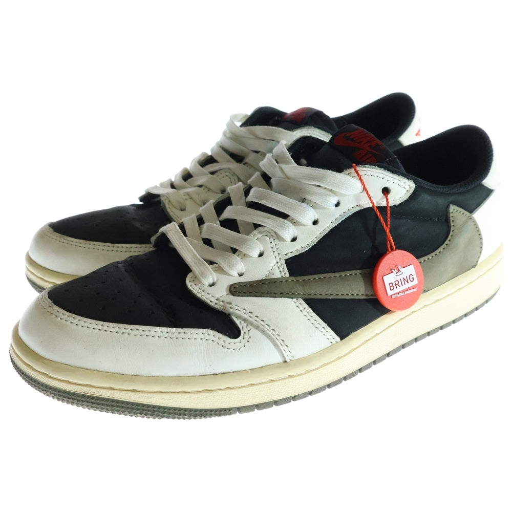 NIKE(ナイキ) ×Travis Scott WMNS AIR JORDAN 1 LOW OG Medium Olive DZ4137-106 ウィメンズ エアジョーダン1 ミディアムオリーブ ローカットスニーカー US9.5/26.5m