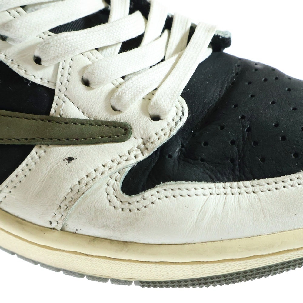 NIKE(ナイキ) ×Travis Scott WMNS AIR JORDAN 1 LOW OG Medium Olive DZ4137-106 ウィメンズ エアジョーダン1 ミディアムオリーブ ローカットスニーカー US9.5/26.5m