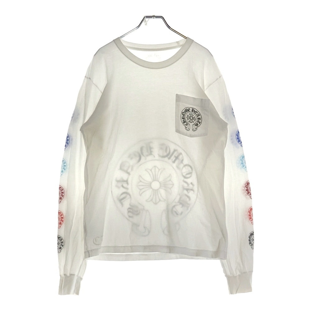 CHROME HEARTS(クロムハーツ) CH LS 1 マルチカラー ホースシュープリント 長袖Tシャツ カットソー Tシャツ ホワイト