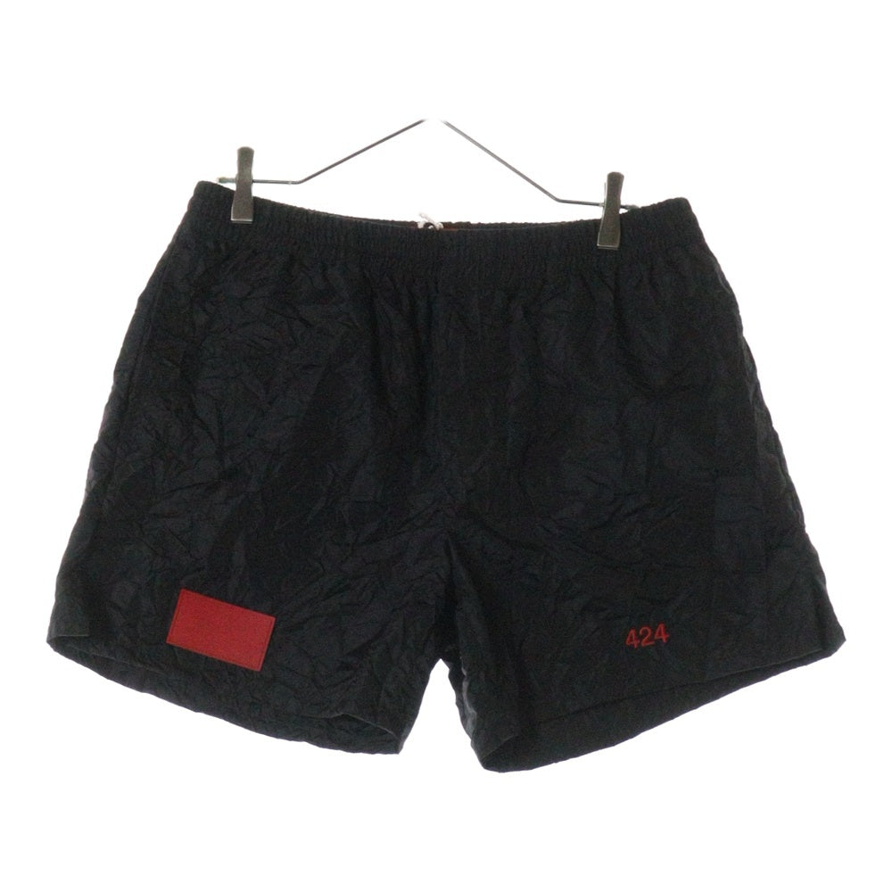 424(フォートゥーフォー) LOGO SHORTS ロゴショーツ ナイロンショートパンツ ブラック