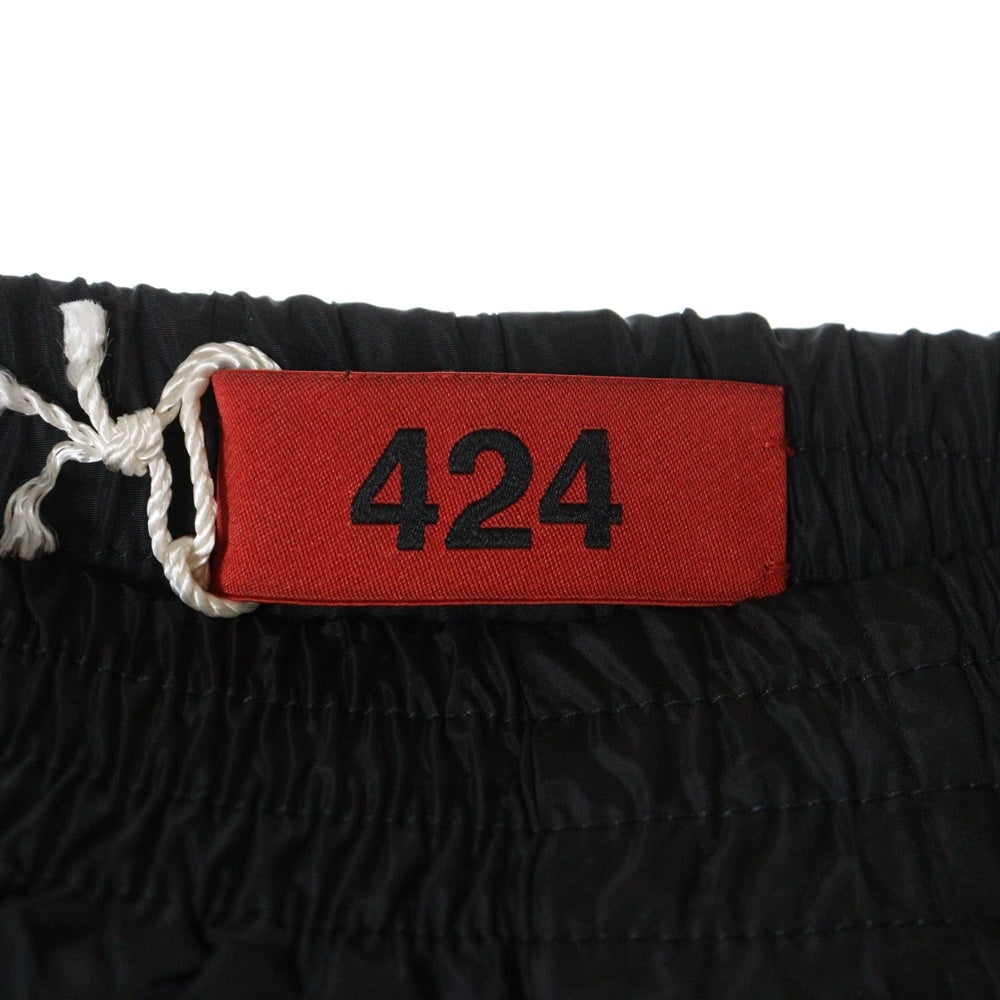 424(フォートゥーフォー) LOGO SHORTS ロゴショーツ ナイロンショートパンツ ブラック