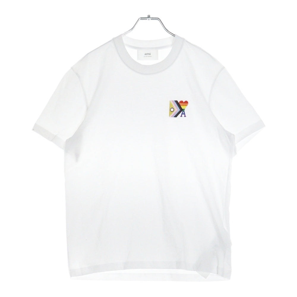 AMI Alexandre Mattiussi(アミアレクサンドルマテュッシ) フロント刺繍 半袖Tシャツカットソー SPUTSS019.724 ホワイト