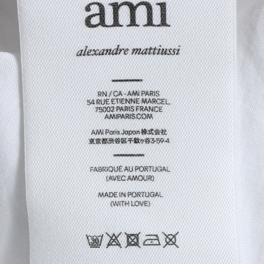 AMI Alexandre Mattiussi(アミアレクサンドルマテュッシ) フロント刺繍 半袖Tシャツカットソー SPUTSS019.724 ホワイト