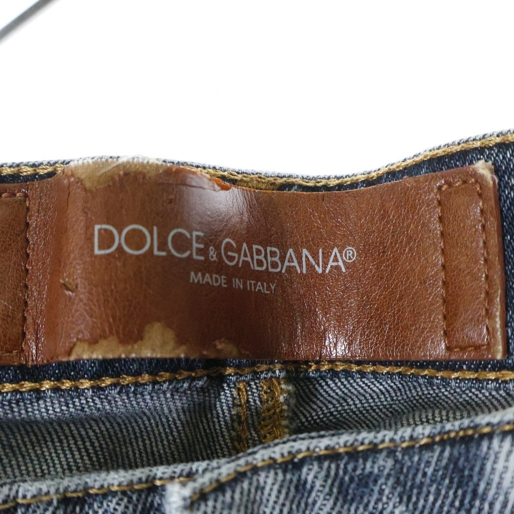 DOLCE & GABBANA(ドルチェアンドガッバーナ) ダメージ加工 スキニーデニムパンツ G6DCCD インディゴ