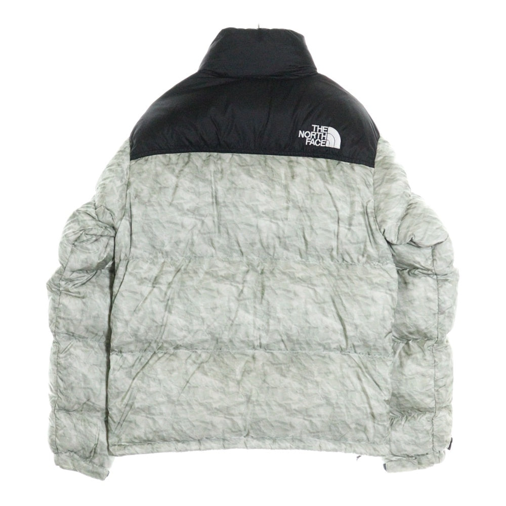 SUPREME(シュプリーム) 19AW ×THE NORTH FACE Paper Print Nuptse Jacket ND91806I ザ ノースフェイス ペーパープリント ヌプシ ナイロン ダウンジャケット ブラック/グレー