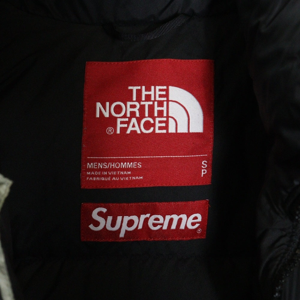SUPREME(シュプリーム) 19AW ×THE NORTH FACE Paper Print Nuptse Jacket ND91806I ザ ノースフェイス ペーパープリント ヌプシ ナイロン ダウンジャケット ブラック/グレー