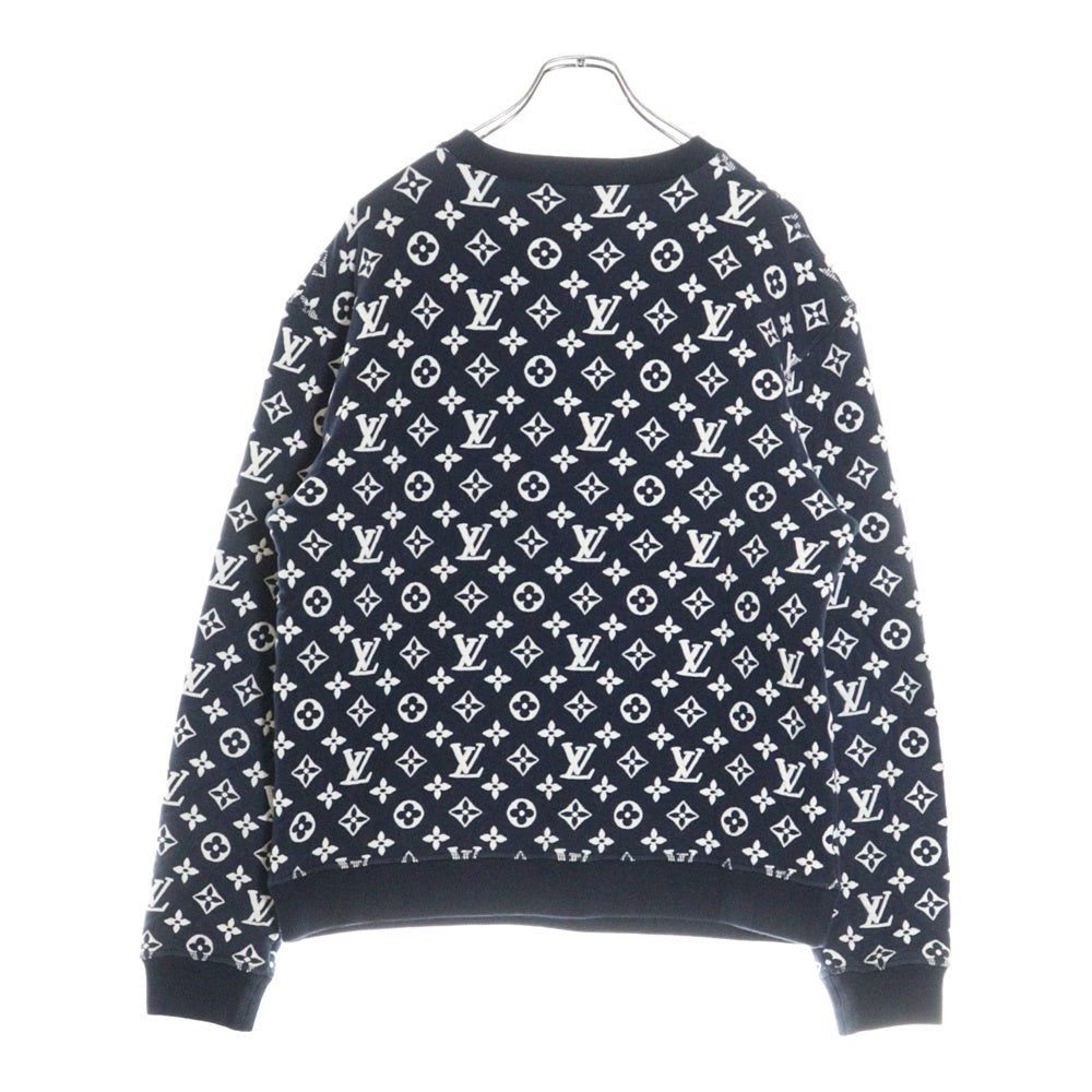 LOUIS VUITTON(ルイヴィトン) 21SS モノグラム総柄 クルーネックスウェット ネイビー RM211Q TCJ HIY53W
