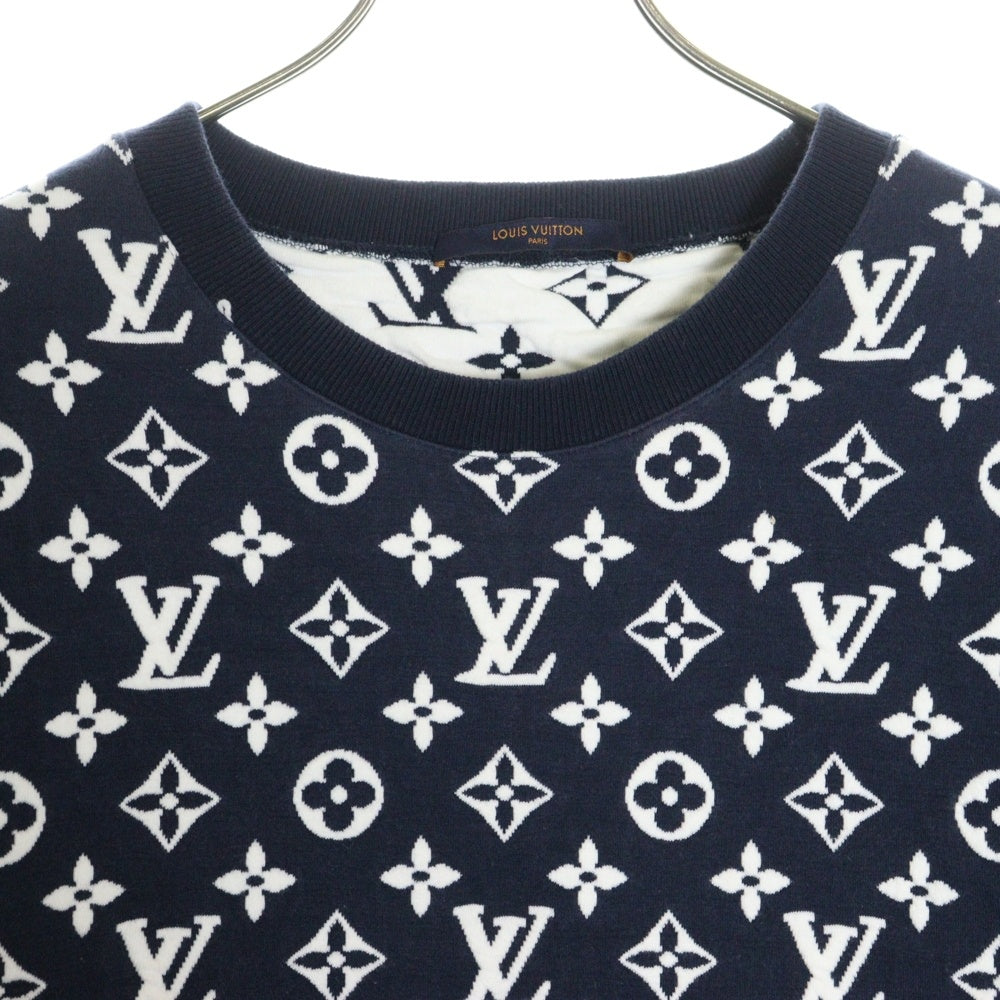 LOUIS VUITTON(ルイヴィトン) 21SS モノグラム総柄 クルーネックスウェット ネイビー RM211Q TCJ HIY53W