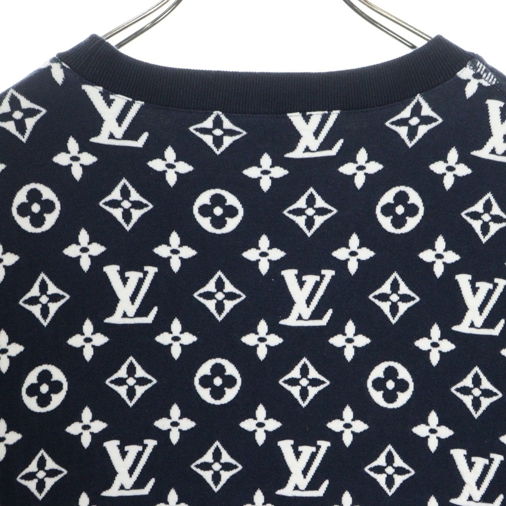 LOUIS VUITTON(ルイヴィトン) 21SS モノグラム総柄 クルーネックスウェット ネイビー RM211Q TCJ HIY53W