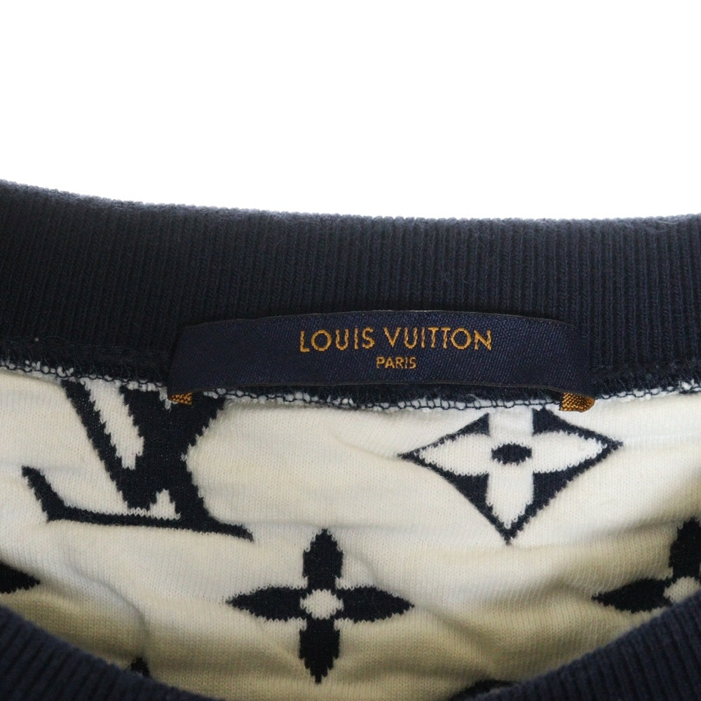 LOUIS VUITTON(ルイヴィトン) 21SS モノグラム総柄 クルーネックスウェット ネイビー RM211Q TCJ HIY53W