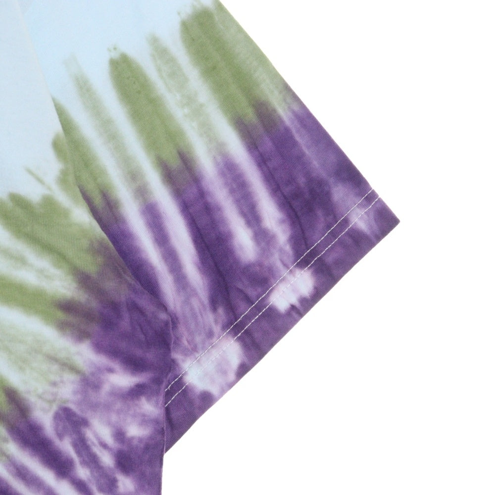 RICE NINE TEN(ライスナインテン) TIE DYE フロントスカルプリント タイダイ 半袖Tシャツカットソー ブルー
