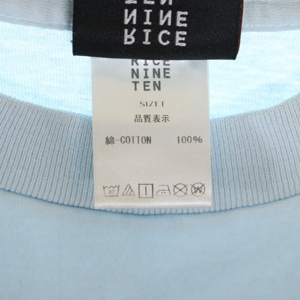 RICE NINE TEN(ライスナインテン) TIE DYE フロントスカルプリント タイダイ 半袖Tシャツカットソー ブルー