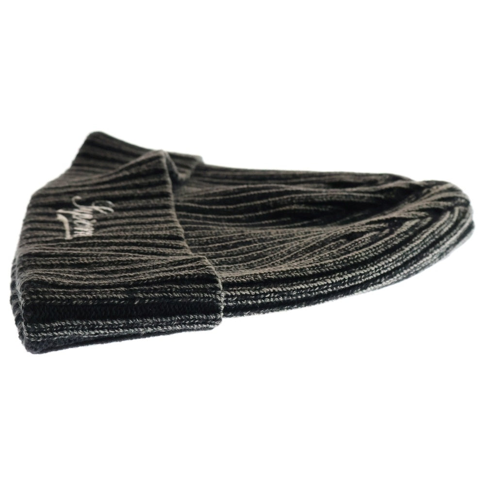 SUPREME(シュプリーム) 21SS Bleached Rib Beanie ロゴ刺繍 ブリーチドリブ ビーニー 帽子 ブラック