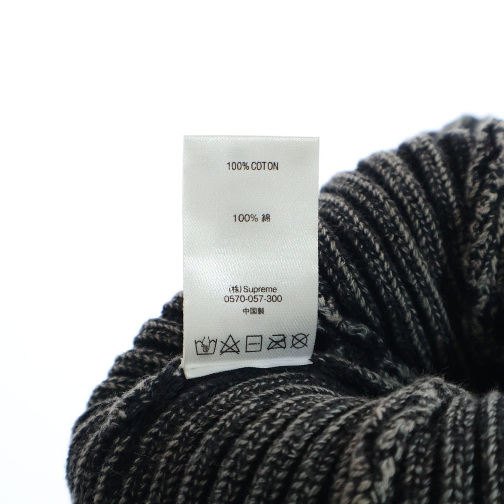 SUPREME(シュプリーム) 21SS Bleached Rib Beanie ロゴ刺繍 ブリーチドリブ ビーニー 帽子 ブラック