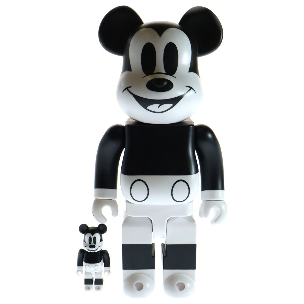 MEDICOM TOY(メディコムトイ) BE@RBRICK MICKEY MOUSE BLACK&WHITE ver 400%/100% ベアブリック ミッキー マウス ディズニー フィギュア 人形 ブラック/ホワイト